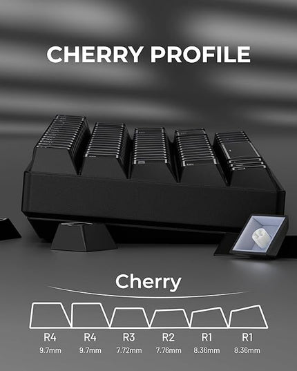 XVX Black Shine Through Keycaps, Doubleshot PBT Keycap Set Cherry Profile, 142 Keys Keyboard Keycaps, Universal Compatiability with 60% 65% 75% 80% 100% Mechanical Keyboard with MX Switches