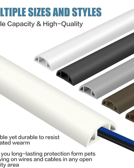 Floor Cord Covers for Wires 3.3FT Cable Hider Wire Cover Self Adhesive Cord Hider Floor for Offices, Homes, Workshops, Warehouses Cable Cavity 0.39" W x 0.27" H