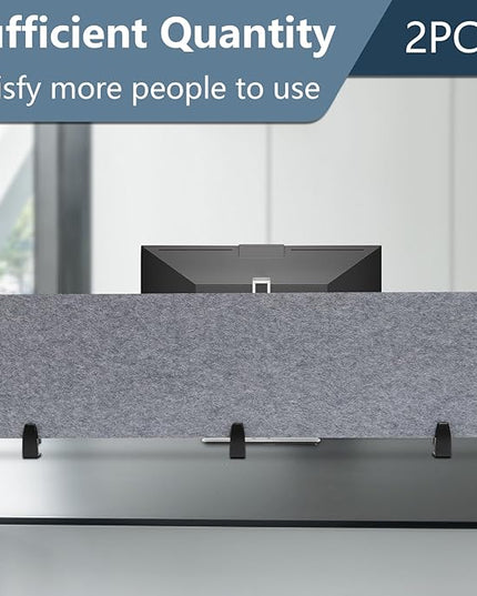 2pcs Privacy Panel, Standing Desk Divider 60"x16" Desktop Office Furniture Partitions, Clamp-On Acoustic Desk Divider Mounted Privacy Panel to Reduce Noise and Visual Distractions (Light Grey)