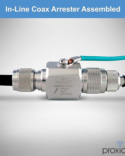 Proxicast Coaxial Lightning Arrester/Suppressor with PL-259 & SO-239 (M/F) Connectors - Pro-Grade Coax Cable Surge Protector for HF, VHF, UHF, CB, Ham, Two-Way Radio and Other Antennas (ANT-234-002)