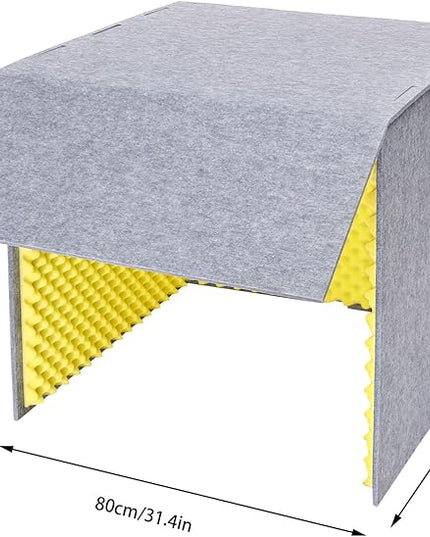 Desktop Soundproof Cover, Portable Vocal Recording Booth Isolation Booth Small Music Recording Studio Vocal Sound Absorbing Shield Sound Proof Foam Panels for Offices,Home,Recording Studios (Yellow)