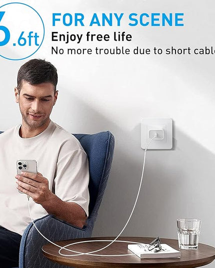 for iPhone 14 13 12 11 Charger Fast Charging [MFi Certified], 3-Pack 20W PD USB C Wall Charger Block with 6.6ft USB C to Lightning Cable Compatible with iPhone 14 Pro Max/Pro/Plus/Mini/iPad & More