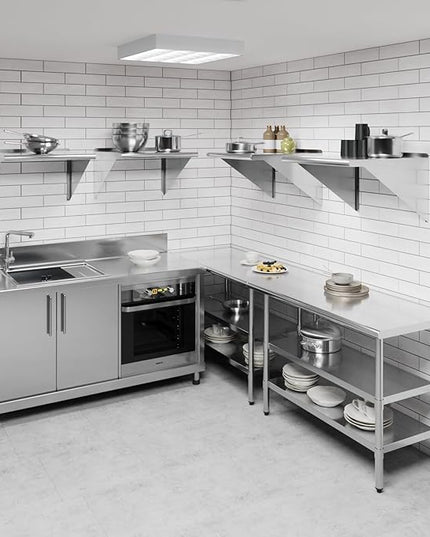 AmGood 24" Long X 24" Deep Stainless Steel Wall Shelf | NSF | Appliance & Equipment Metal Shelving | Kitchen, Restaurant, Garage, Laundry, Utility Room