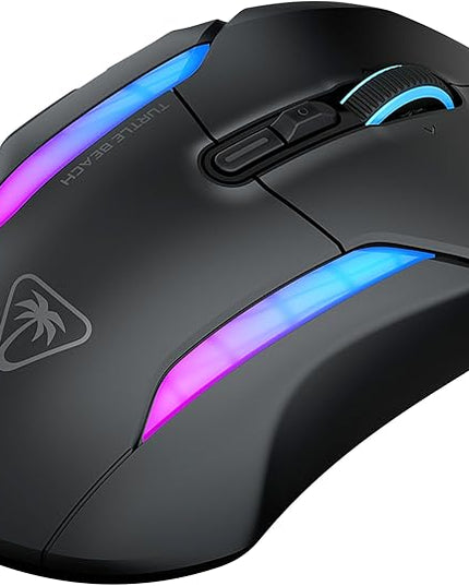 Turtle Beach Kone II Air Wireless RGB Gaming Mouse, 350-Hr Rechargeable Battery, 26000 DPI Optical Sensor, 100M Click Optical Switches, 21 Customizable Inputs, Ergonomic, 4D Scroll Wheel – Ash Black