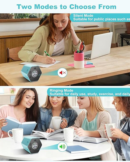 Pomodoro Productivity Timer Cube, Flip Clock, Pause & Resume, Magnetic Adjustable Sound Alert, for Working Studying Office Task, 3/5/10/15/30min & Custom Countdown (Blue)