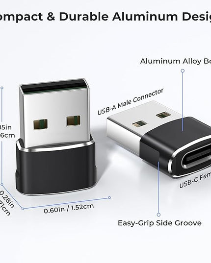 Basesailor USB to USB C Adapter 3 Pack,Type C Female to USB A Male Cable Converter for MacBook Pro,iMac,PC,Laptop,Computer,Samsung Galaxy Note 20 S20 S21 S22 S23,Google Pixel 5 4 4A 3 3A 2 XL,OTG