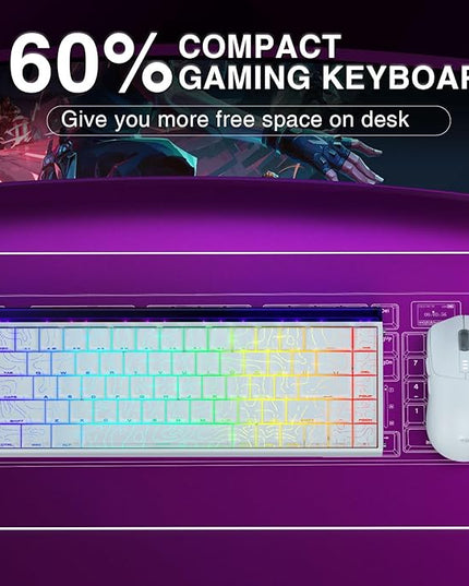 AULA Hero 68 HE 60% Gaming Keyboard Wired, Hall Effect Magnetic Switch Keyboard with 8K Hz Polling Rate, Side Printed PBT Keycaps, RGB Backlit Light Box, Customizable Web Software for PC/Mac Gamers