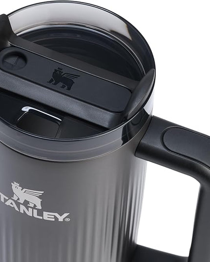 STANLEY Quencher H2.0 Tumbler with Handle and Straw 30 oz | Flowstate 3-Position Lid | Cup Holder Compatible for Travel | Insulated Stainless Steel Cup | BPA-Free | Fluted Black
