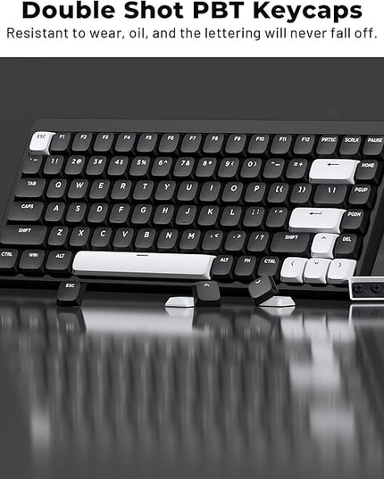 XVX Low Profile Black Keycaps, Double Shot PBT Keycap Sets, WOB Keyboard Keycaps Compatiability for 60% 75% 80% 85% 100% MX Switches Mechanical Keyboard- Only Key caps