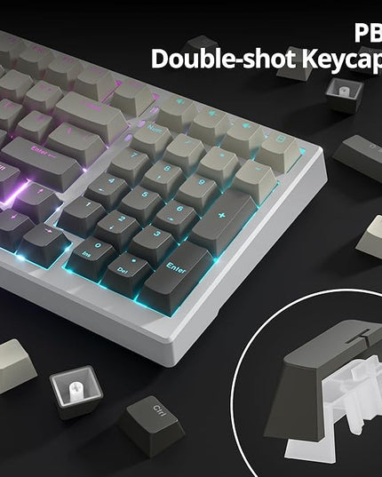 Guffercty kred 135 Key Gradient Keyboard Keycap Set Backlit, OEM Profile-PBT Material-Translucent Characters Compatible with MX Switches(Fading Ashes)