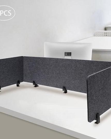 2 Pack Acoustic Desk Divider 59 x 16 Inch No Drilling Clamp-On Privacy Shields Panel Freestanding Desk Divider Desktop Sound Proof Dividers for Office Libraries School Student Desks