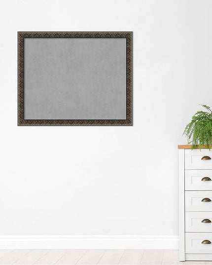 Amanti Art Black Framed Magnetic Board 37x45 X-Large Vision Board for use with Magnets, 100% Metal Sheet to Display Items as Office Decor or for Home Organization in mudroom, Kitchen or Kids Room