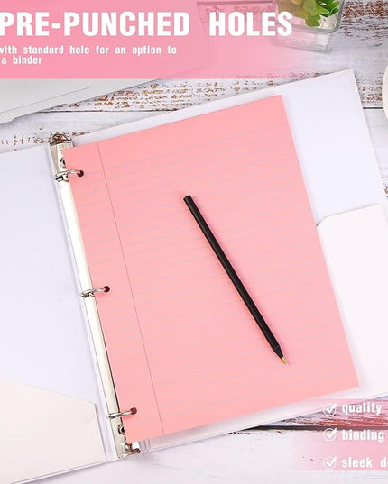 PerKoop 600 Sheets Colored Loose Leaf Paper 8.5" x 11" college ruled Lined 3 Hole Punched notebook Filler Paper for 3 Ring Binders Office School Supplies (Fantasy Color)