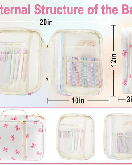 Lestp Bible Cover Case Study Supplies for Women Gifts Large Bible Cover with Highlighters Pens Tabs Cute Quilted Carrying Case Journal Kit Accessories Christian Gifts Sticky Notes C