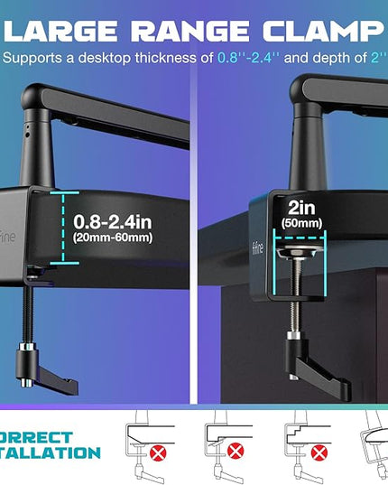 FIFINE Microphone Boom Arm, Low Profile Adjustable Stick Microphone Arm Stand with Desk Mount Clamp, Screw Adapter, Cable Management, for Podcast Streaming Gaming Studio-BM88