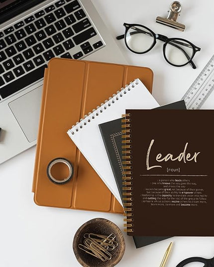 OXW Thank You Gifts for Leader, Meeting Notebook for Work, Appreciation Gift for Mentor Boss Manager, Office Supplies Leadership Gifts, Coffee College Ruled Hardcover Spiral Notebook 5.5 x 8.3