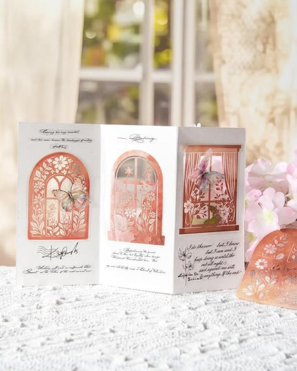 Miyouluna 120Pcs Silhouette Window PET Sticker Set, Transparent Nature Stickers for Scrapbooking, Journaling, Planner, DIY Crafts