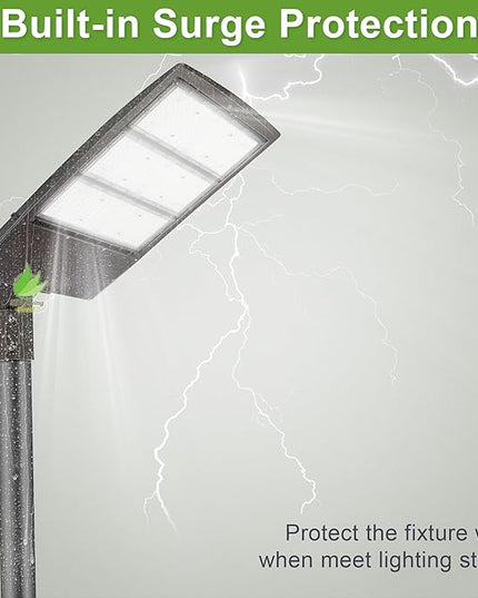 450W LED Parking Lot Lights, LED Street Area Lights, 20KV Surge Protector, 1-10V Dimmable, 1000-1500W MH Equiv LED Shoebox Lights, 63,000LM 5000K 100-277V DLC UL Certified