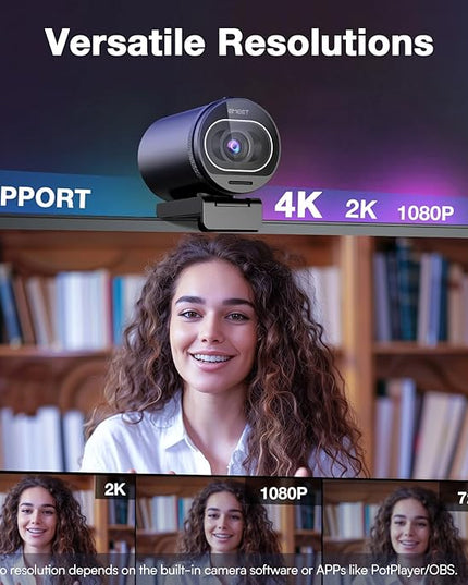 EMEET S600 4K Webcam with Tripod for Streaming - Sony 1/2.55'' Sensor, PDAF Autofocus, 1080P@60FPS, 2 Noise Reduction Mics, Built-in Privacy Cover, 73° FOV, Streaming Webcam for Product/Game/Beauty