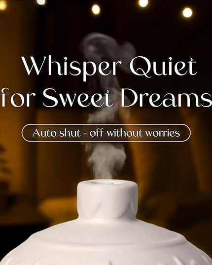Earnest Living Christmas Ball Essential Oil Diffuser White Ceramic 100 ml Diffuser Home Décor, 7 Color Lights, Timers, Auto Off Cool Mist Humidifier Aromatherapy Diffuser