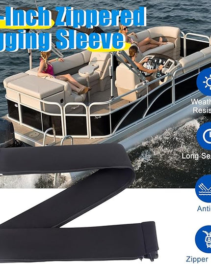 48-Inch Zippered Rigging Sleeve with Marine Cable Boot Diameter 4 2/5" with Cable Tie Universal Fit for Yacht Cable Management Kit