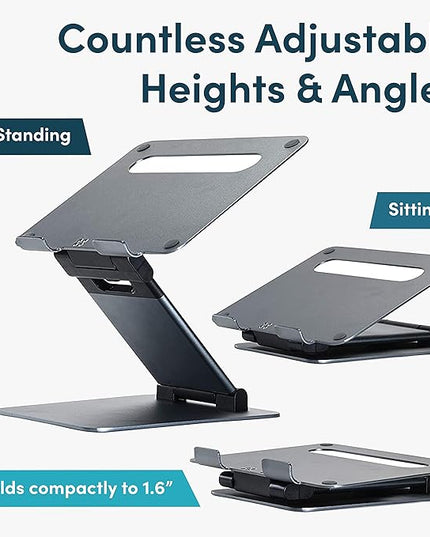 Lifelong Ergonomic Adjustable Laptop Stand for Desk - Height Up to 20" Portable Computer Laptop Riser Holder, Fits All MacBook Air & 10 15 17 Inches Laptops, Back to School Gift for Men & Women