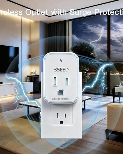 BSEED 1620 Joules Single Outlet Surge Protector, 1800W Mini Surge Protector for Refrigerator, PC, TV, Xbox, PS5, Home Appliances, Voltage Protector with LED Indicator, 120V, 4 Pack