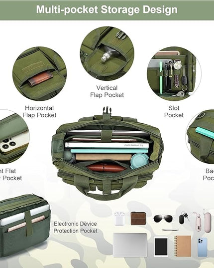 Stypos Tactical Laptop Bag for Men,14inch/15.6inch/17.3inch Messenger Bag Military Shoulder Bag,Flight Work Bags for Pilots