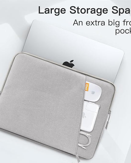 JETech Laptop Sleeve for 13-14Inch MacBook Air/Pro (M5/M4/M3/M2/M1) 2020-2025, 13-13.6 Inch Notebook, Waterproof Shock Resistant Bag Case with Accessory Pocket (Light Grey)