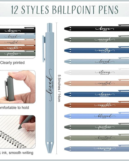 Kosiz Inspirational Valentines Christian Gifts Bulk A6 Notebook Prayer Journal with Pens Spiral Journal Religious Gift for Women Men Church Bible Study Group Teacher Coworker(24 Sets,Boho Color)