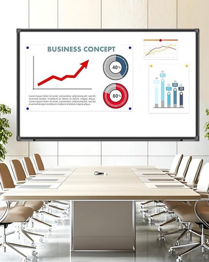 H-Qprobd 70"x40" White Board for Wall Large Magnetic Dry Erase Board with Black Aluminum Frame, Presentation Whiteboard Suitable for Home, Office, Classroom & Kitchen