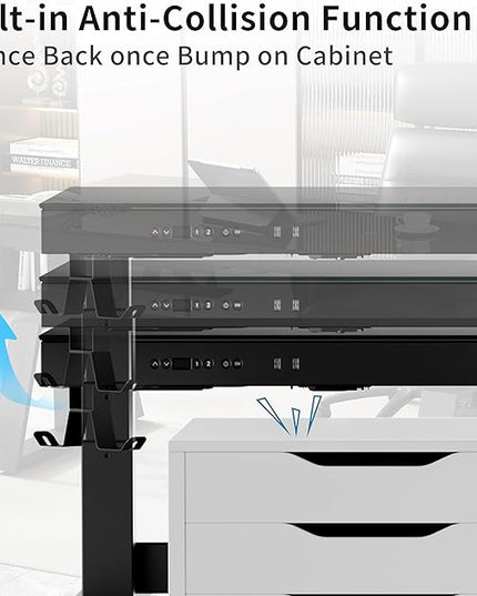 EUREKA ERGONOMIC Standing Desk, Gaming Table,Glass RGB, Height Adjustable Computer desks 60 Inch L Shaped Corner Music Studio Desk Workstation w Type-C Port,Cup Headset Holder,APP Control,Left