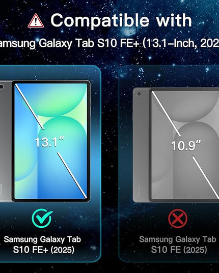 JETech Screen Protector for Samsung Galaxy Tab S10 FE Plus/S10 FE+ 2025 (13.1 Inch), with Easy Installation Frame, 9H Tempered Glass Film, HD Clear, 2-Pack