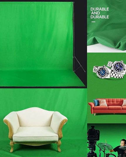 Green Screen Backdrop 10x12ft Photo Backdrop Chromakey Muslin Portrait Green Backdrop for PS Keying/Video Creation/Studio Portrait Shoots