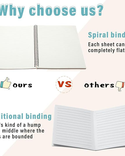 Fuutreo 12 Pcs Spiral Notebook for Work A5 8.3 x 5.7 Inch College Ruled Spiral Journal Notebook Kraft Cover Ruled Paper, 12 Color, 60 Sheets, 120 Pages for Office School(Candy Color)