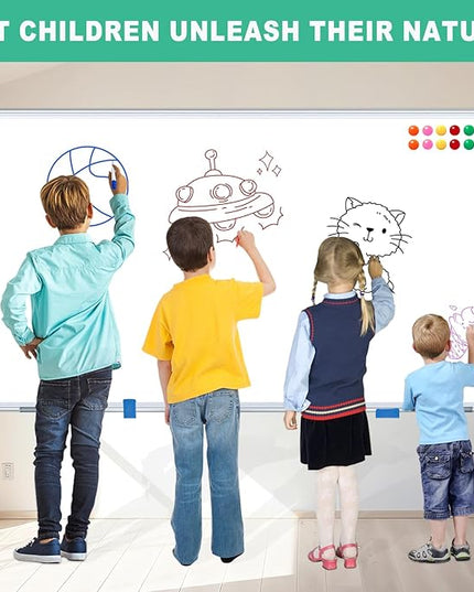 H-Qprobd Whiteboard Dry Erase White Board for Wall 72x40 (2pcs) Magnetic Boards for Office Classroom & Home, Large Wall Whiteboard Including 6 Markers, 20 Magnets, 2 Erasers