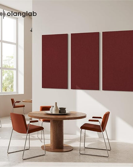 Olanglab Acoustic Panels 2 Pack, 48''x24'' Large Sound Panels, Fabric Wrapped Sound Proof Foam Panels for Walls, Sound Absorbing Panels for Recording Studio Acoustical Treatments (Burgundy)