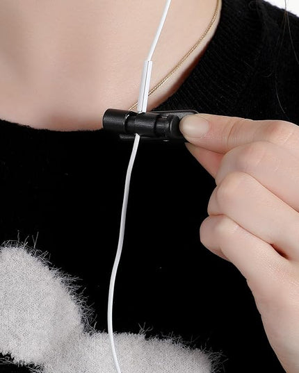 10PCS Wire Clips for Cords Headphone Clips Headset Cable Clip for Earphone Cable Cord Clamp Collar Headset Clamp Clothing Clip Earphone Earbud Cables Clipe, Fixing 2-4mm Headphone Wire