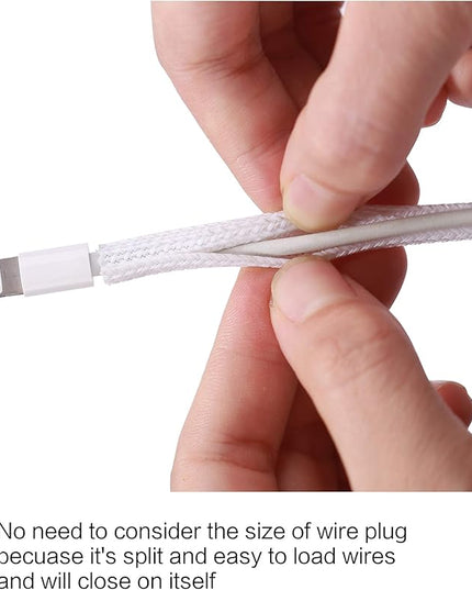 Alex Tech 25ft - 1/8 inch Cord Protector Wire Loom Tubing Cable Sleeve Split Sleeving for USB Cable Power Cord Audio Video Cable - Protect Cat from Chewing Cords - White