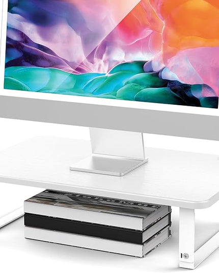 BESIGN MS01 Monitor Stand Riser, Height Adjustable Laptop Stand, Computer Monitor Stand for Monitor, Computer,Laptop,Printer (White)