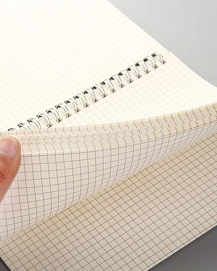 Yansanido Spiral Notebook, 4 Pcs 10.1 Inch x 7.6 Inch B5 Thick Plastic Translucent Frosting Hardcover Graph Paper 80 Sheets -160 Pages Journals for Study and Notes (B5 7.3"X 10"-Grid 4pcs)