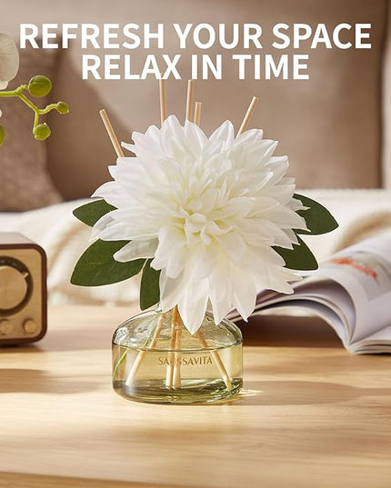 Reed Diffusers Set unfettered Dew Scent, Bathroom Floral Scent Diffuser, Reed Diffuser for 120 Days, Bathroom Diffuser with 7 Sticks, Office Desk Accessories, Bedroom Decor