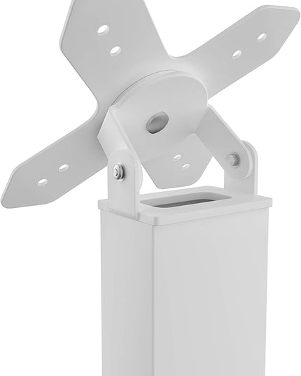 Metal Pole Floor Stand- CTA Premium Thin Profile Retail & Tradeshow Stand with VESA Plate and Base – Compatible with CTA’s Locking Mount (PAD-PARAW) or Any VESA Compatible Mount (ADD-CHKW) - White