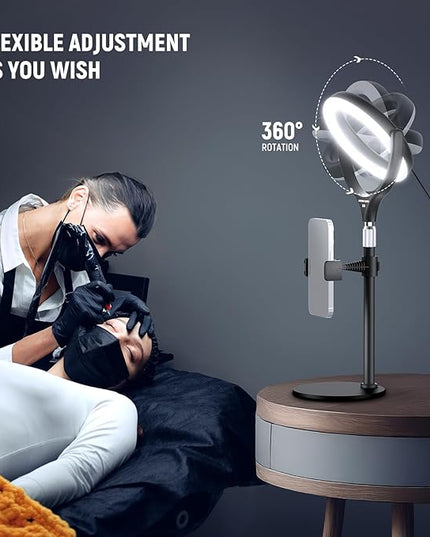 NEEWER Basics 7" Desk Ring Light with Stand/Phone Holder Compatible with iPhone, 10W CRI95+ Bi Color LED Selfie Light for TikTok Recording Laptop Webcam Zoom Video Conference Lighting Makeup, RL7B