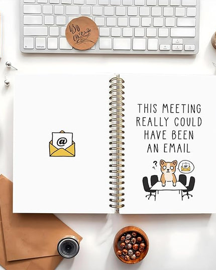 LIANGW Meeting Notebook - This Meeting Really Could Have Been An Email Journal, Office Gift for Coworkers, Bosses, Dog Notebook Journal, Funny Work Spiral Notebook, 5.5x8.3 Inch