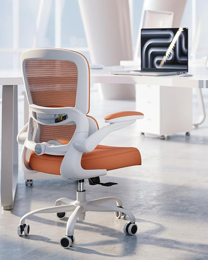 TRALT Office Chair - Ergonomic Desk Chair with Adjustable Lumbar Support, Mesh Computer Chair, Executive Chairs for Home Office Comfortable Lumbar Support (Orange)