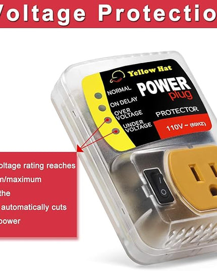 Surge Protector,Voltage Protector for Home Appliance, Voltage Brownout Outlet 110V 15A 2200 Watts Black