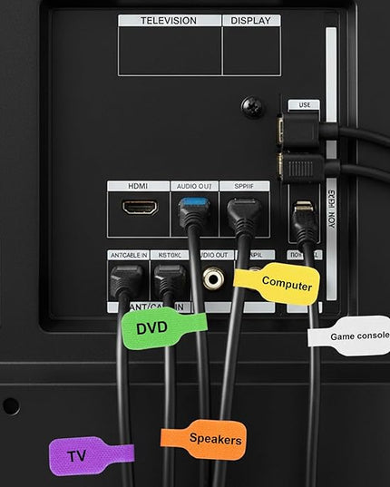 32PCS Cable Labels - Reusable Cord Labels for Electronics, Colorful Cable Tags for Organizing Wires and Identification, Wire Markers for Cord Management, Key Circuit Breaker Moving Label