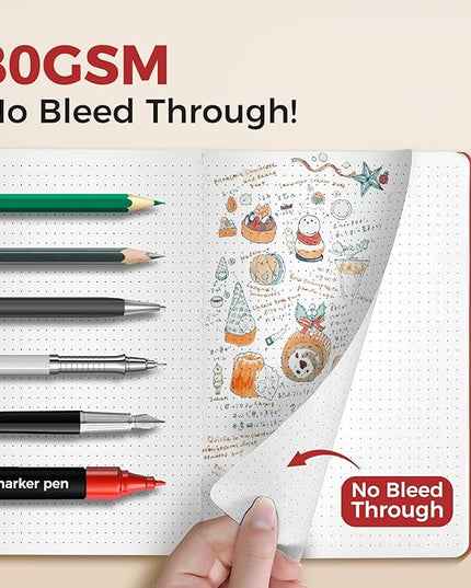 12 Pack Colorful Dot Grid Notebook Journals Bulk with Thick Paper, 60 Pages, 8.3x5.5 inch, A5 Size, Writing Subject Notebooks Planner for Student Travelers Office, Travel Journal Set