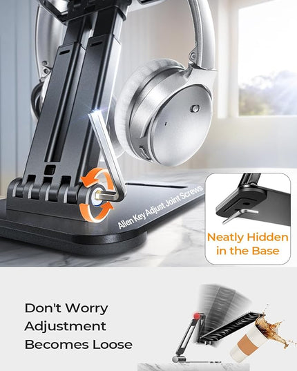 LISEN for iPad Stand Tablet Holder for Desk, Cool Home Office Desk Accessories for Men Women Kids Tablet Gifts, Office Home Essentials Gadgets Portable Monitor Stand for iPad a16 Accessories Kindle